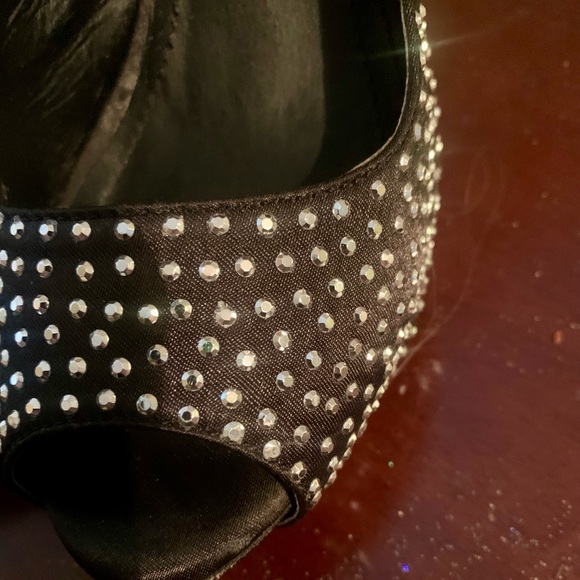 Boutique rhinestone studded sling back platform 8 - Picture 4 of 4
